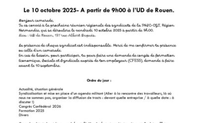 réunion des syndicats fnic-cgt rÉgion normandie