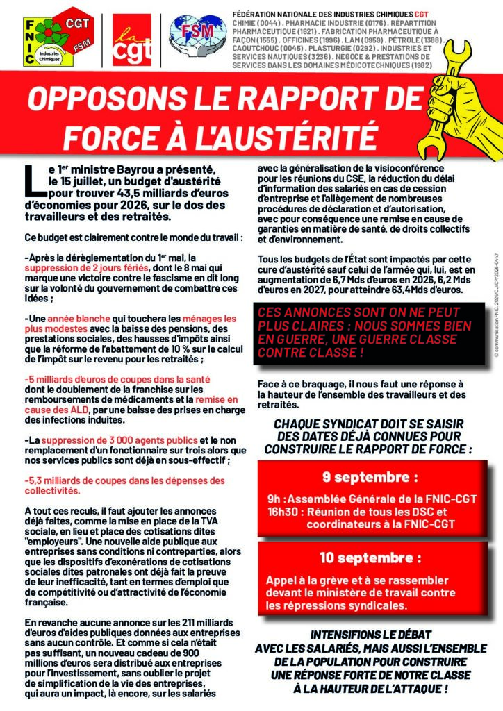 Aperçu du document Opposons le rapport de force à l’austérité ! MILITANT 496