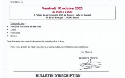 RÉUNION DES SYNDICATS FNIC CGT RÉGION BRETAGNE