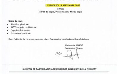 RÉUNION DES SYNDICATS FNIC CGT RÉGION PAYS-DE-LA-LOIRE