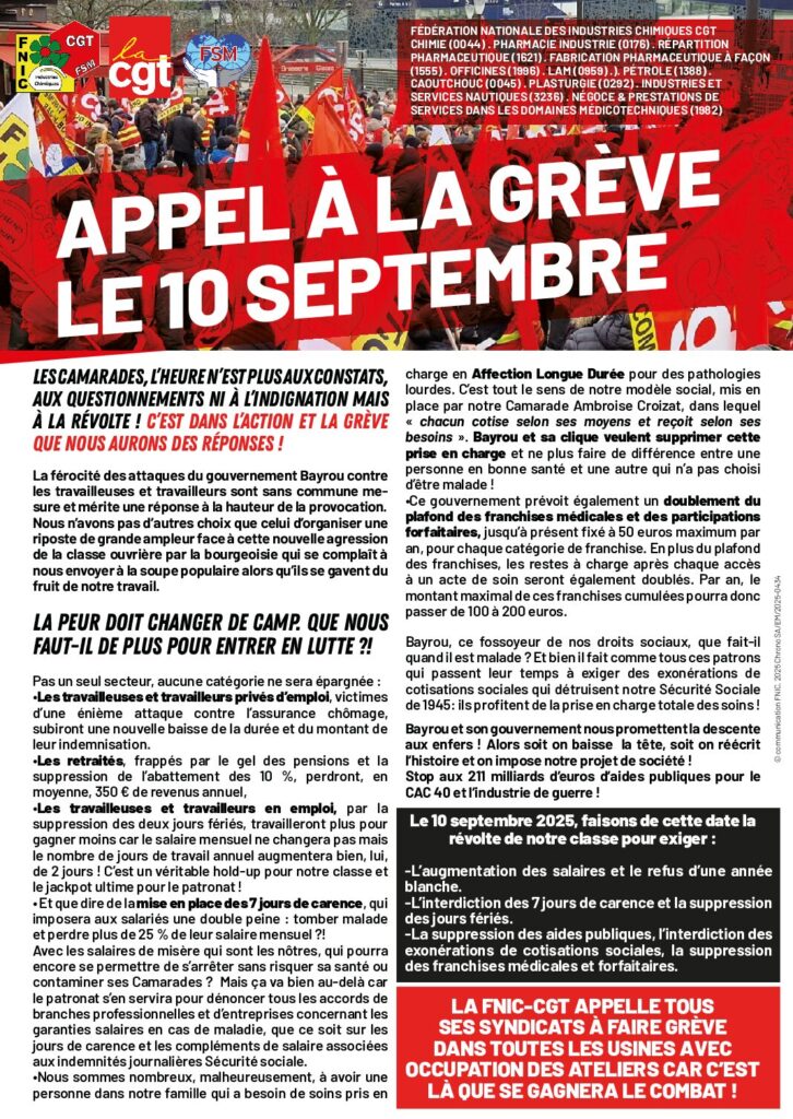Aperçu du document TRACT APPEL A LA GREVE LE 10 SEPTEMBRE
