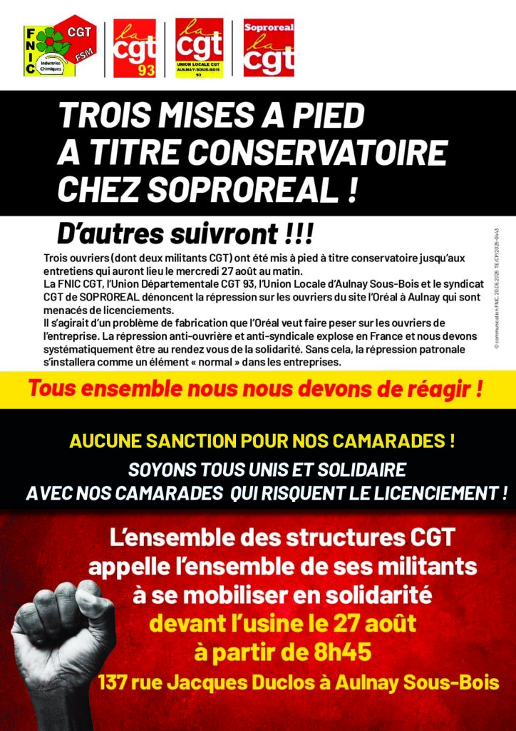 Aperçu du document TROIS MISES A PIED A TITRE CONSERVATOIRE CHEZ SOPROREAL !