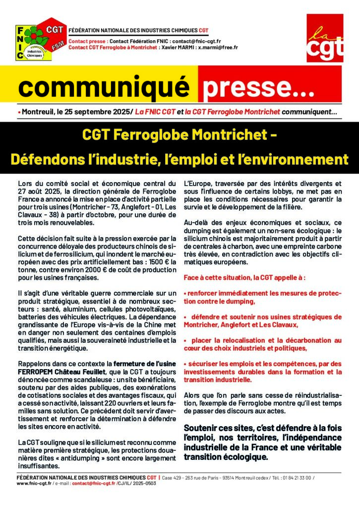 Aperçu du document 2025 25 09 Ferroglobe Montricher Défendons CP