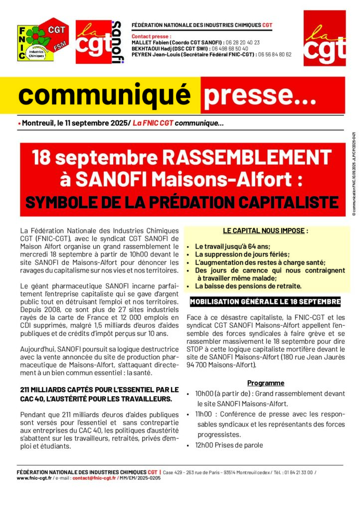 Aperçu du document SANOFI SYMBOLE DE LA PREDATION CAPITALISTE