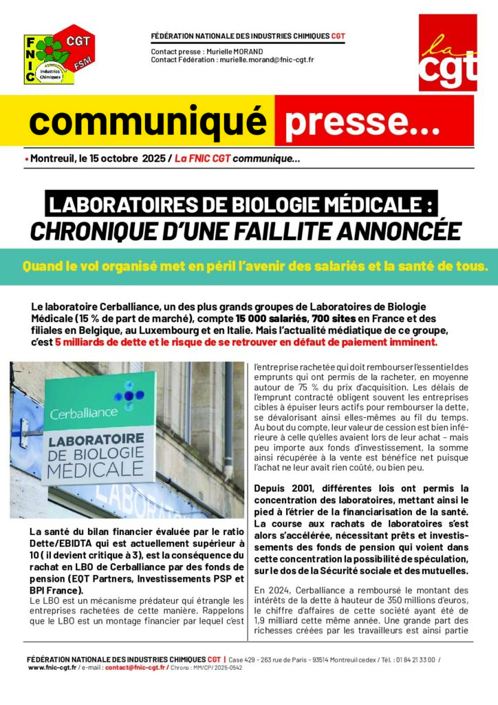 Aperçu du document COMMUNIQUE DE PRESSE – LBM  CHRONIQUE D&rsquo;UNE FAILLITE ANNONCEE