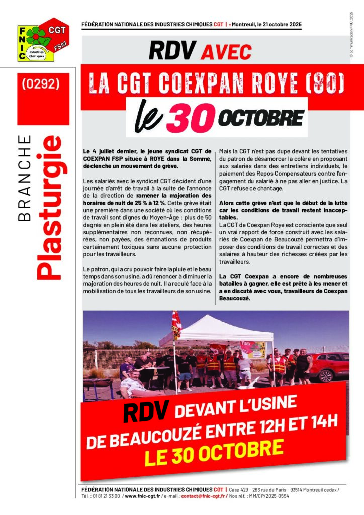 Aperçu du document RDV AVEC LA CGT DE COEXPAN ROYE SOMME A BEAUCOUZE LE 30 OCTOBRE FORMULAIRE