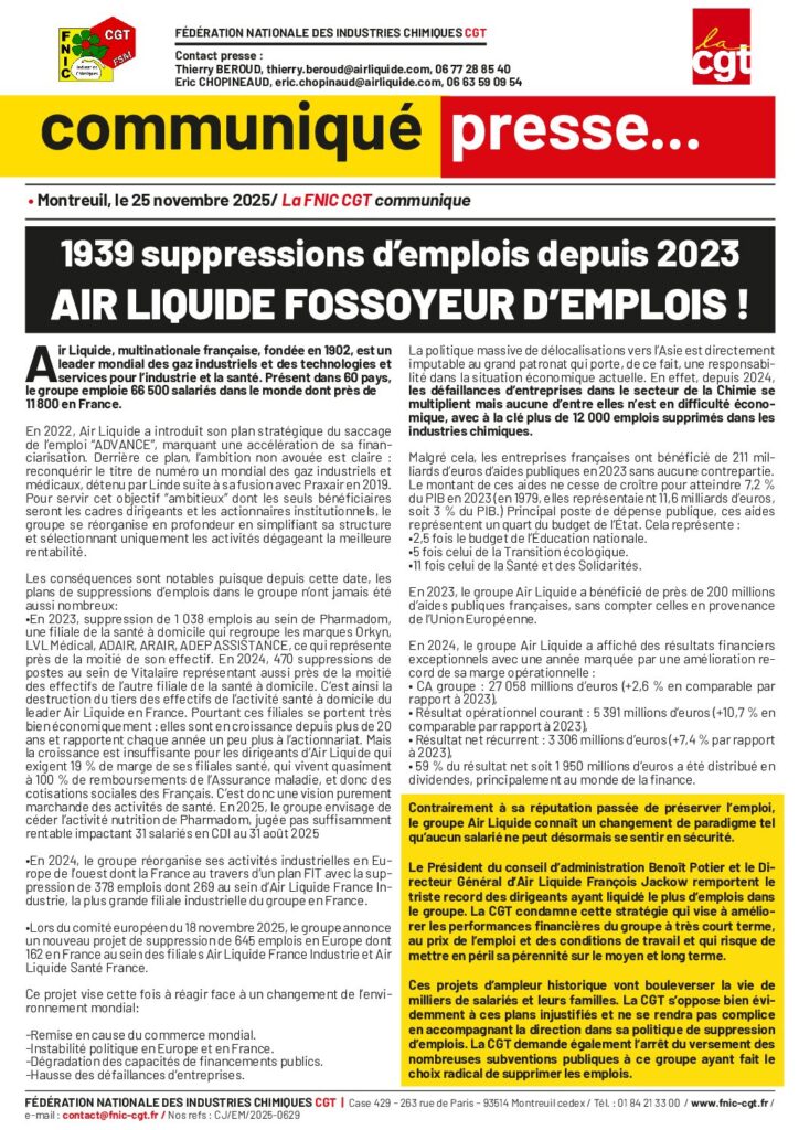 Aperçu du document CP AIRLIQUIDE – 1939 SUPPRESSIONS D EMPLOIS DEPUIS 2023