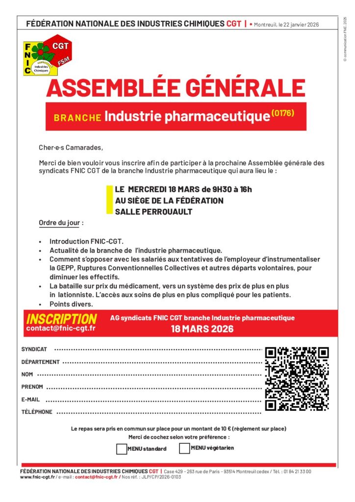 Aperçu du document AG FNIC CGT INDUSTRIE PHARMACEUTIQUE 18 mars 2026 – formulaire