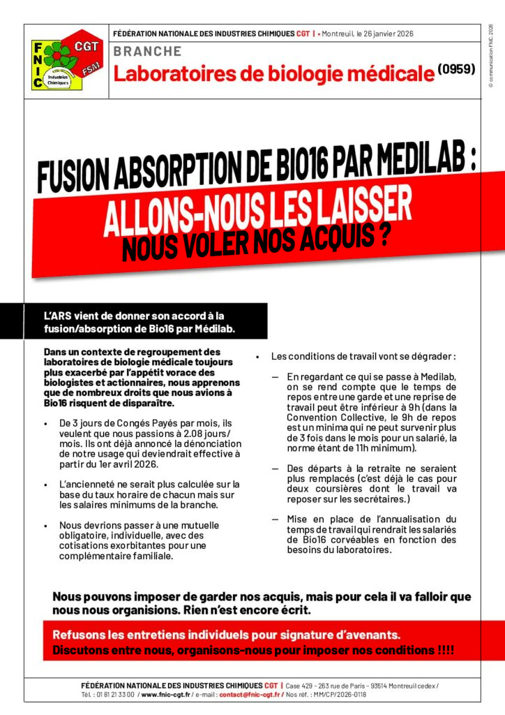 Aperçu du document FUSION ABSORPTION DE BIO16 PAR MEDILAB  ALLONS-NOUS LES LAISSER NOUS VOLER NOS ACQUIS