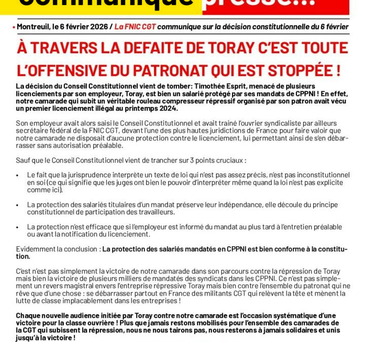 Communiqué de presse : Décision Constitutionnelle du 6 février 2026