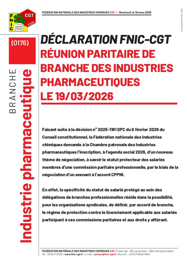 Aperçu du document DECLARATION FNIC CGT 19 MARS 2026