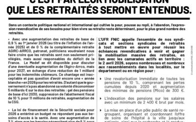le 2 avril, c&rsquo;est par leur mobilisation que les retraités seront entendus.