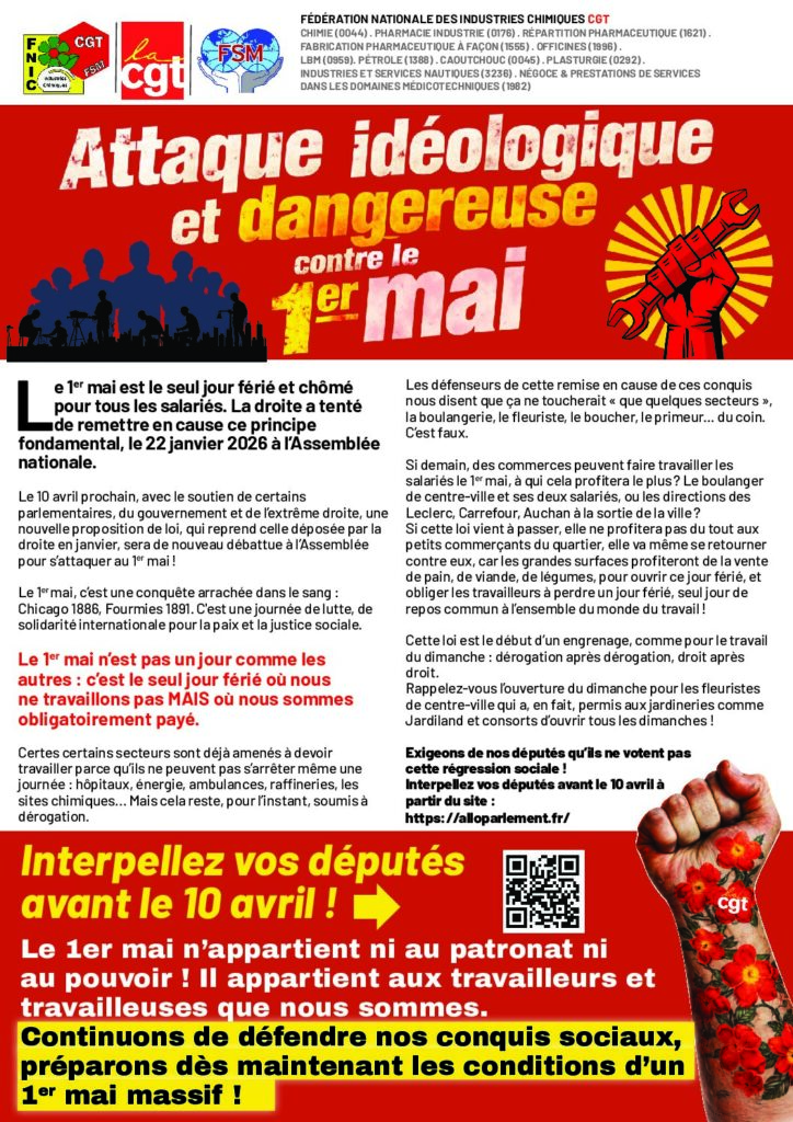 Aperçu du document TRACT ATTAQUE IDEOLOGIQUE ET DANGEREUSE CONTRE LE 1ER MAI