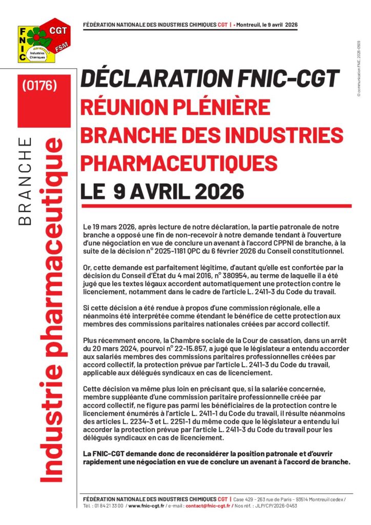 Aperçu du document DECLARATION FNIC CGT 9 AVRIL 2026