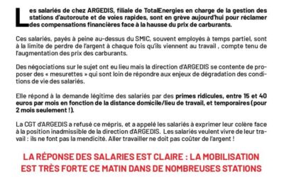 Communiqué de presse: Grève chez ARGEDIS