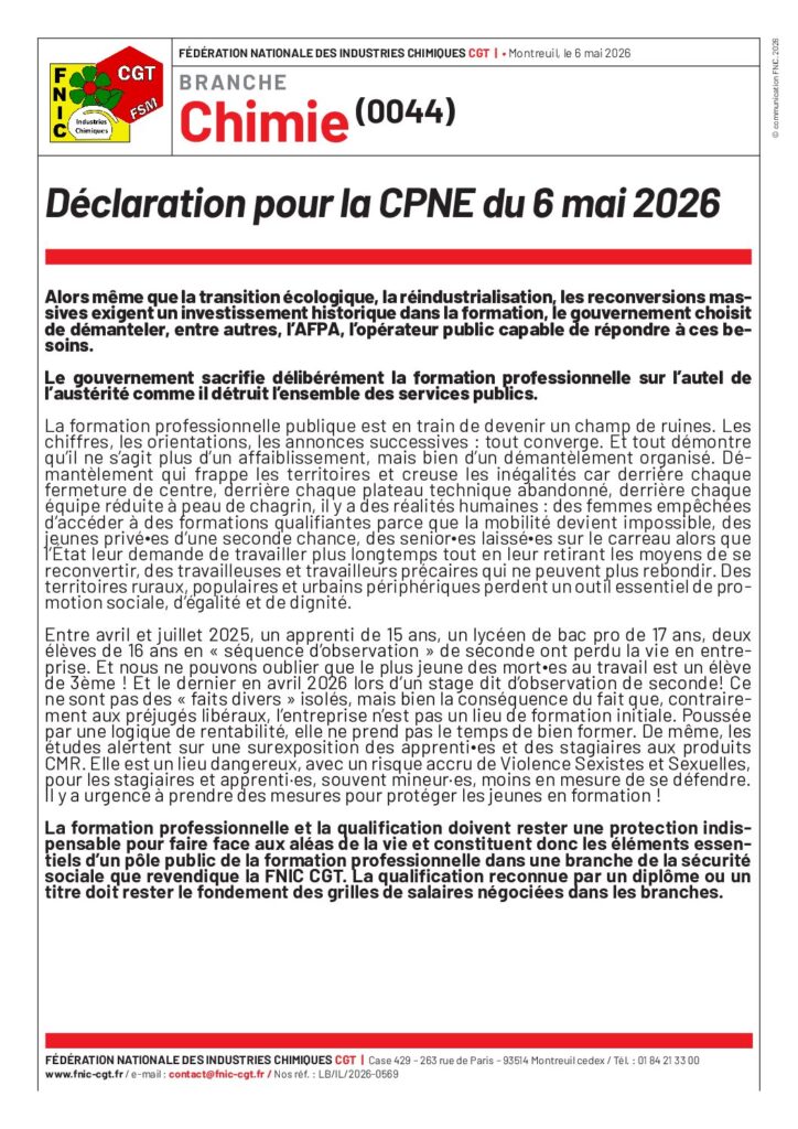 Aperçu du document Déclaration CPNE 06 05 2026