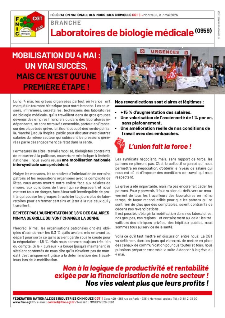 Aperçu du document MOBILISATION DU 4 MAI UN VRAI SUCCES MAIS CE N&rsquo;EST QU&rsquo;UNE PREMIERE ETAPE