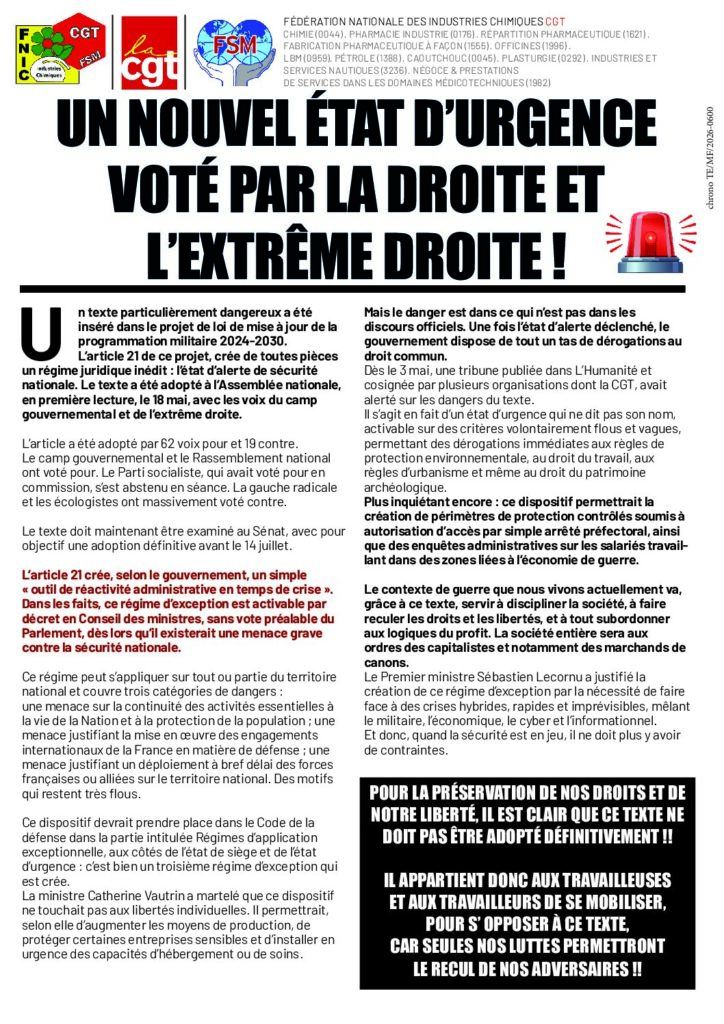 Aperçu du document Un nouvel état durgence voté par la droite et lextrême droite !