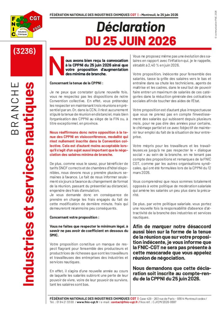 Aperçu du document Declaration de la FNIC CGT à la CPPNI du 25 juin 2026