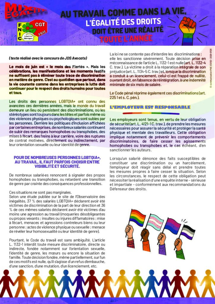 Aperçu du document Au travail comme dans la vraie vie, l’égalité des droits