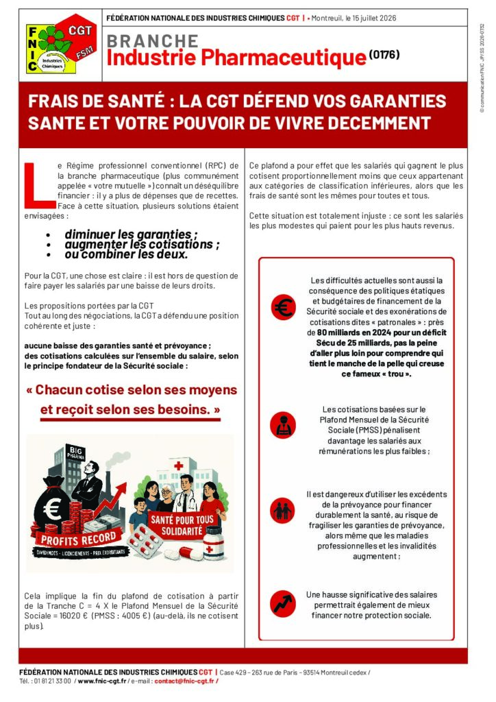 Aperçu du document FRAIS DE SANTÉ – LA CGT DÉFEND VOS GARANTIES SANTE ET VOTRE POUVOIR DE VIVRE DECEMMENT.