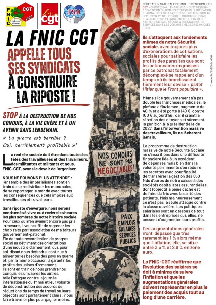 Aperçu du document LA FNIC CGT APPELLE  TOUS SES SYNDICATS A CONSTRUIRE LA RIPOSTE