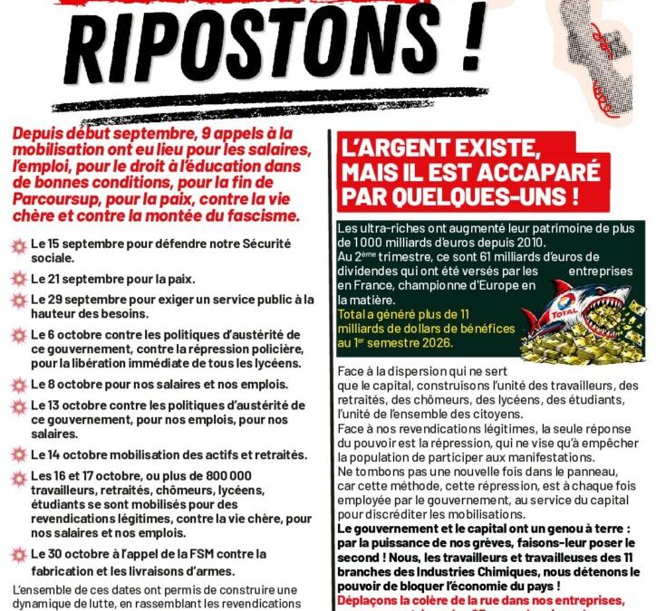LE 5 NOVEMBRE : RIPOSTONS !