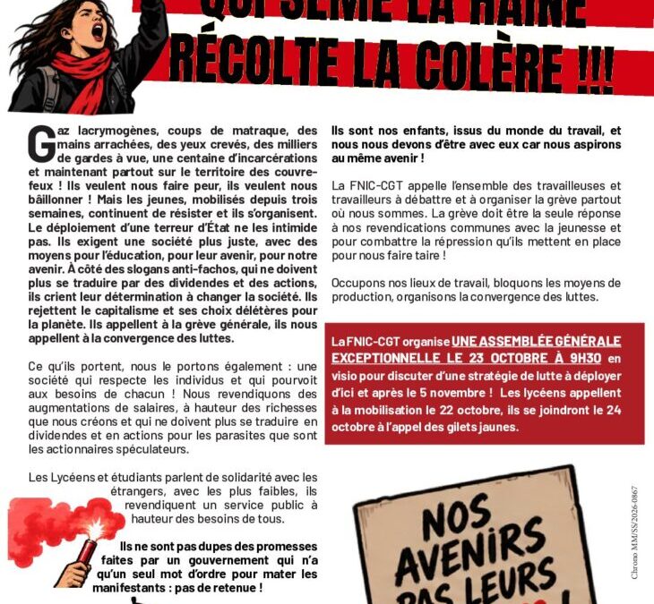 QUI SÈME LA HAINE RÉCOLTE LA COLÈRE !
